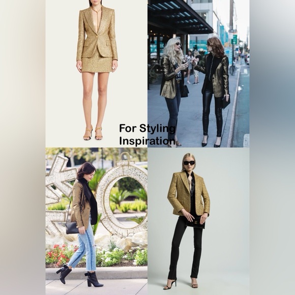 Banana Republic Gold Brocade Blazer - Sz 0 - Picture 15 of 16